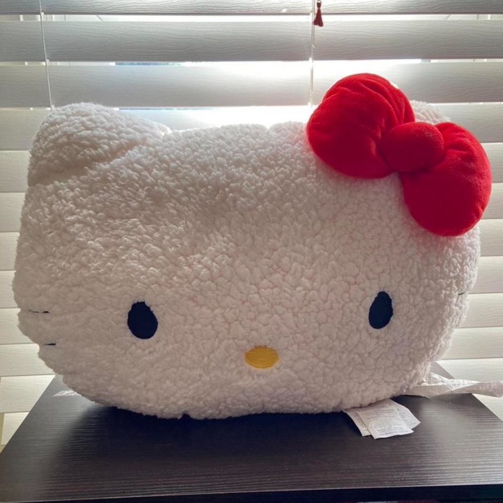 Hello Kitty Plush Pillow with Red Bow